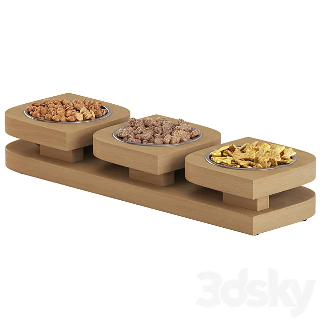 Stand with bowls Bedfor Bloom Trio S 3D Model Stand with bowls Bedfor Bloom Trio S 3D Model