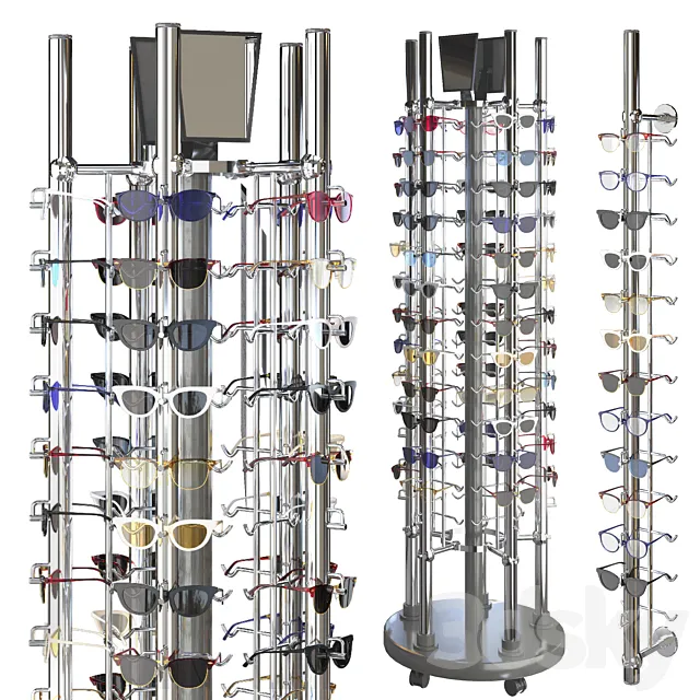 Stand with glasses 3D Model