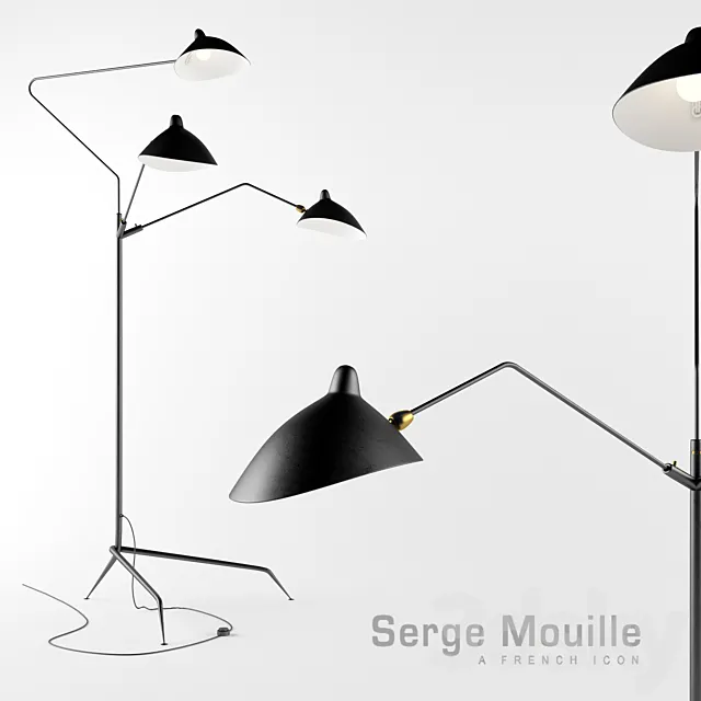 Standing lamp 3 arms 3DModel Standing lamp 3 arms 3DModel
