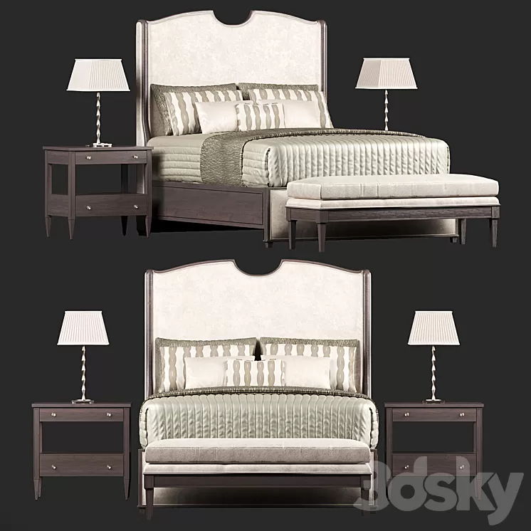 Stanley Hickory chair and zonca set 3D Model