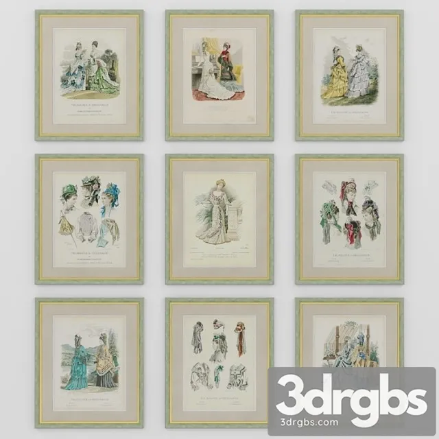 Starinnye Modnye Graviury 1 3D Model Download