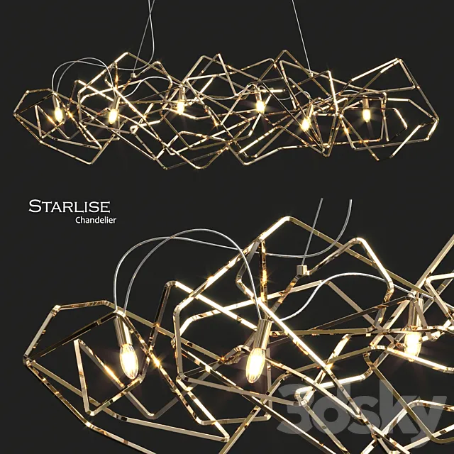 Starlise gold chandelier 3D Model
