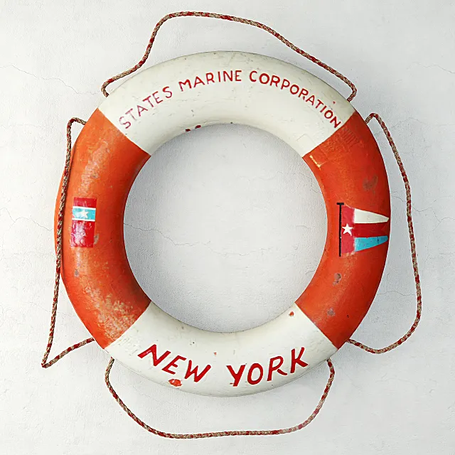 States Marine Corporation Life Preserver Ring 3D Model States Marine Corporation Life Preserver Ring 3D Model