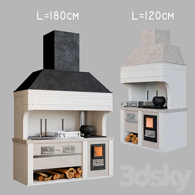 Stationary barbecue 3D Model Stationary barbecue 3D Model