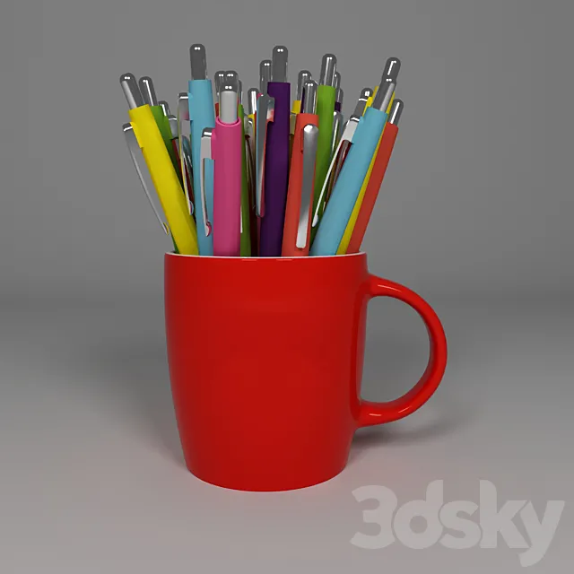 stationery mug 3D Model stationery mug 3D Model