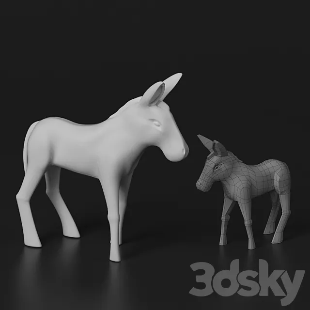 Statuette. Donkey 3D Model