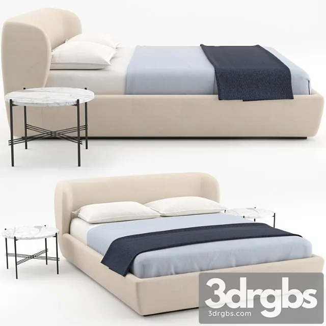 Stay bed + ts coffee table by gubi 2 3D Model Download
