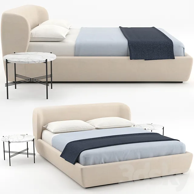 Stay Bed + TS Coffee Table by GUBI 3D Model Stay Bed + TS Coffee Table by GUBI 3D Model