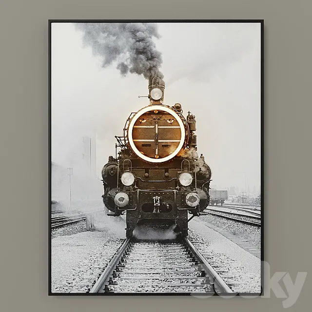 Steam Train Led Art RH 3DModel Steam Train Led Art RH 3DModel