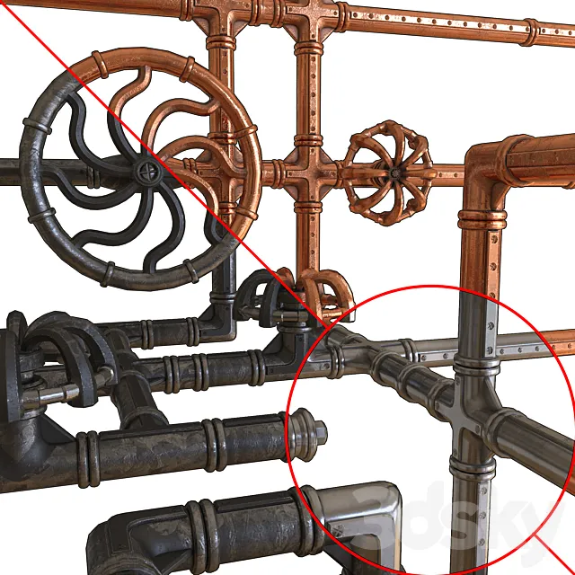 steampunk pipe 3D Model