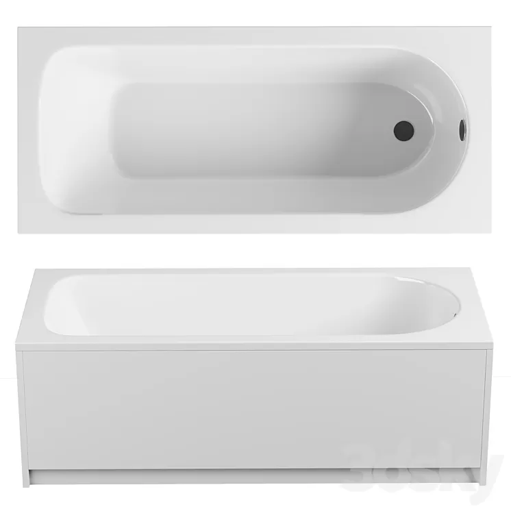 Steel bath Kaldewei Eurowa 309 140×70 3D Model Free Download