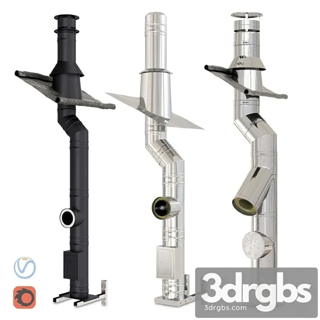 Steel Chimneys 3D Model Download