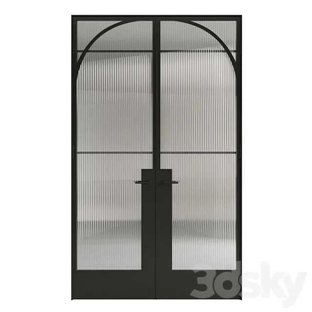 Steel door. 2 glass options 3D Model