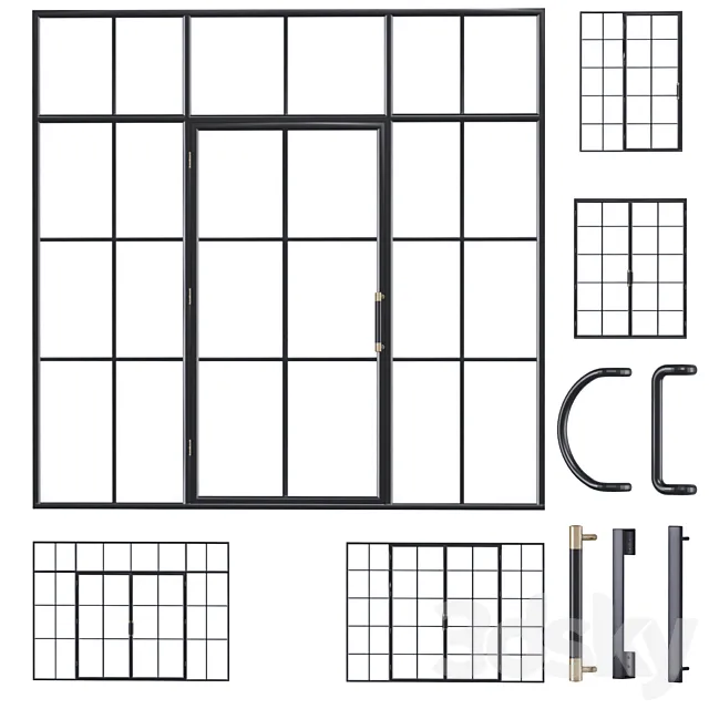 Steel door. Partition set 2 3DModel