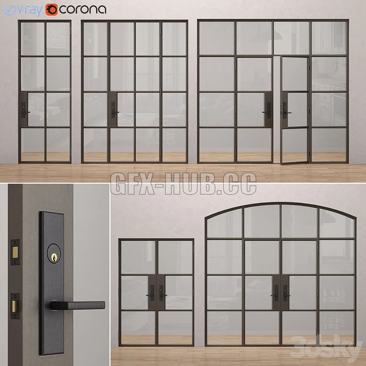 Steel doors Rehme 1 3D Model