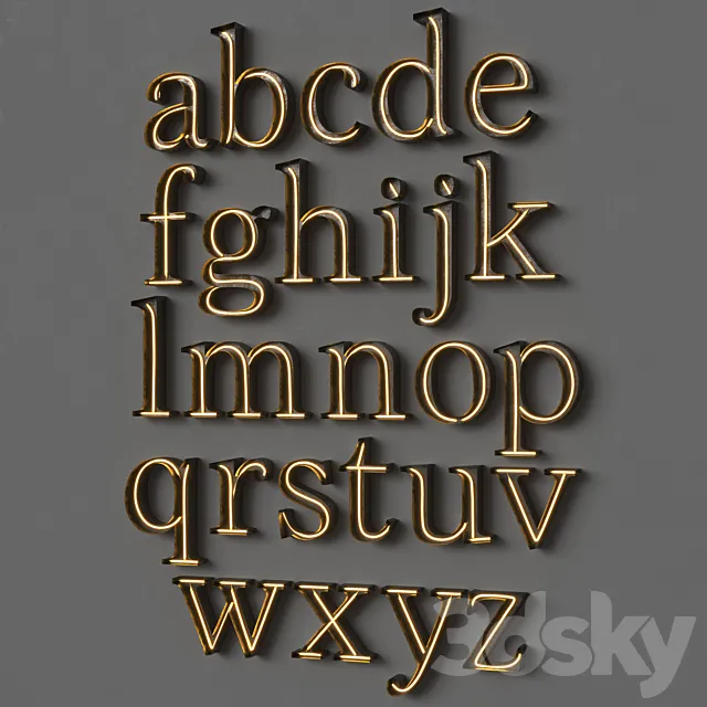 STEEL LED LETTE 3D Model