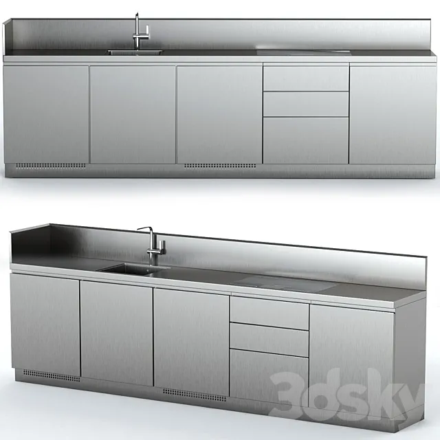 Steel outdoor kitchen ATELIER ABIMIS 3D Model Steel outdoor kitchen ATELIER ABIMIS 3D Model