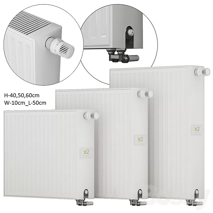 Steel panel radiators Kermi therm-x2 Profil L-50 3D Model