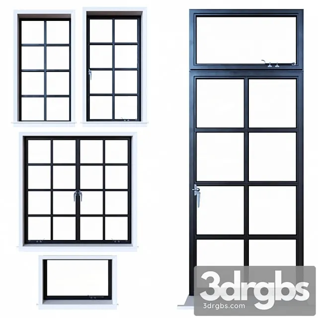 Steel windows 3D Model Download
