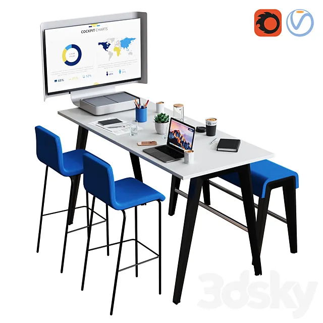 Steelcase – B-Free Conference Set 3D Model