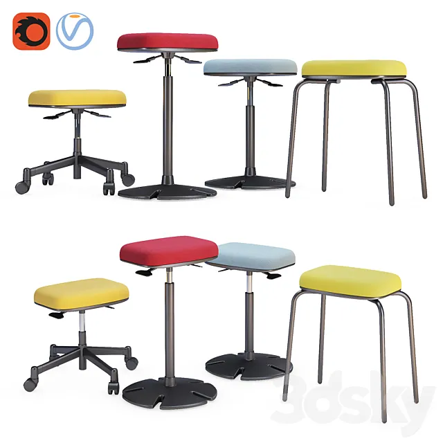 Steelcase – B – Free Sit Stand Collection 3D Model