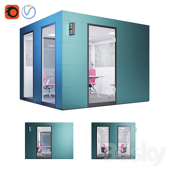 Steelcase – Office Acoustic Pods Conference Unit 3D Model
