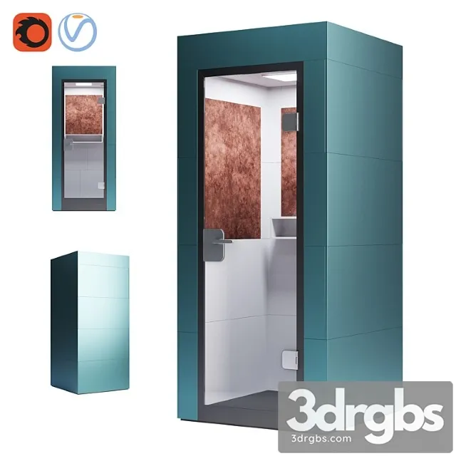 Steelcase Office Acoustic Pods Mobile Unit 3D Model Download
