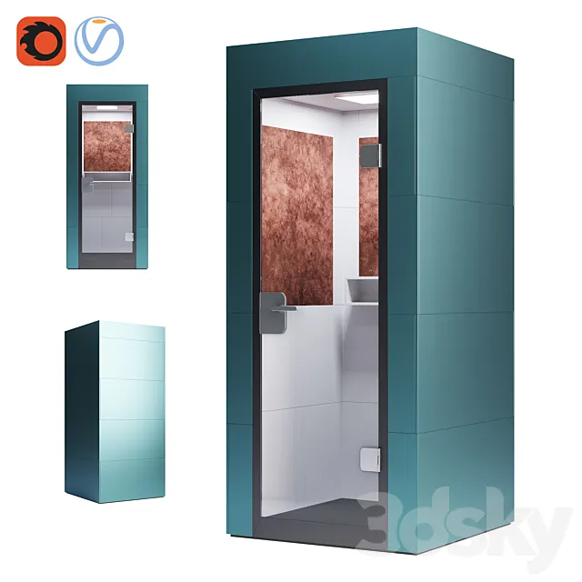 Steelcase – Office Acoustic Pods Mobile Unit 3D Model