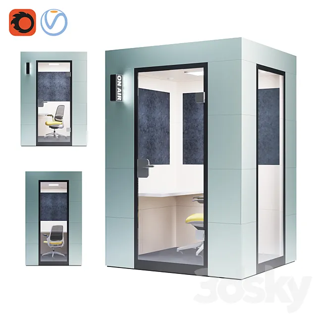 Steelcase – Office Acoustic Pods Work Unit 3D Model