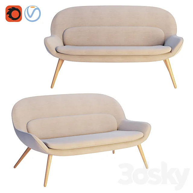 Steelcase x Bolia – Philippa Two Seater Sofa 3D Model