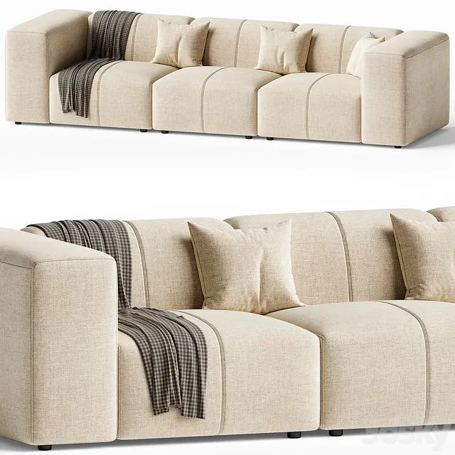 Stefano 3-Piece Sectional Sofa 3D Model Stefano 3-Piece Sectional Sofa 3D Model