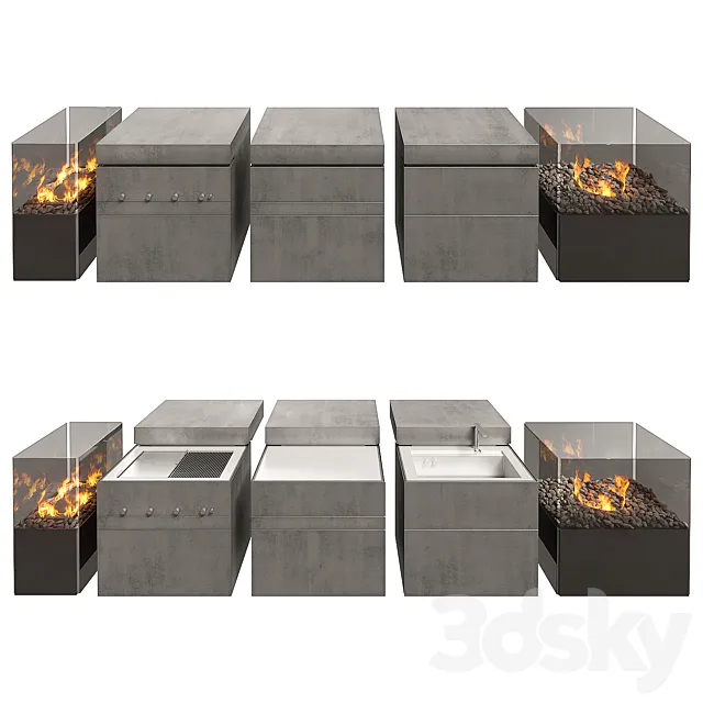 Steininger Rock.Air outdoor kitchen 3D Model Steininger Rock.Air outdoor kitchen 3D Model