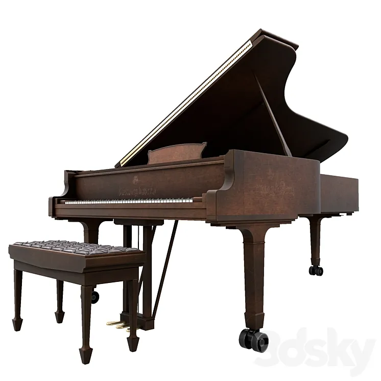 Steinway and Sons vintage piano 3D Model Free Download