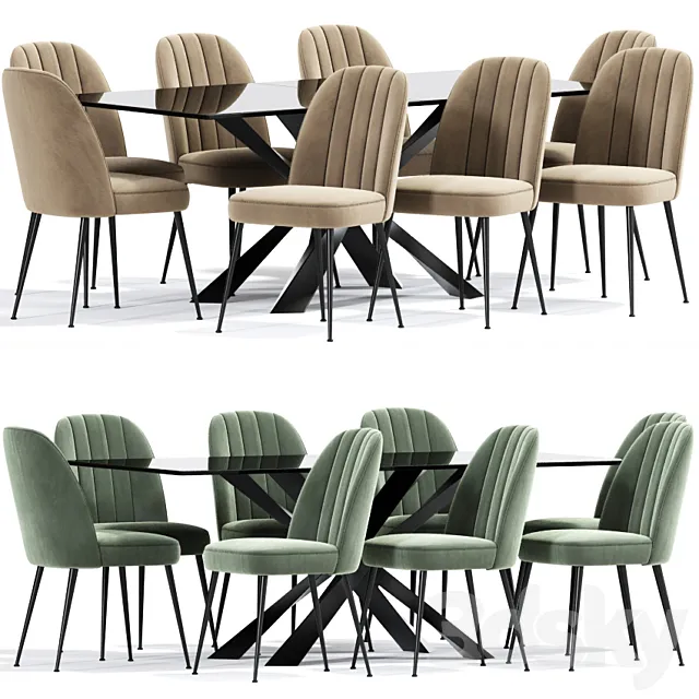 Stella Dining Chairs Table 3D Model