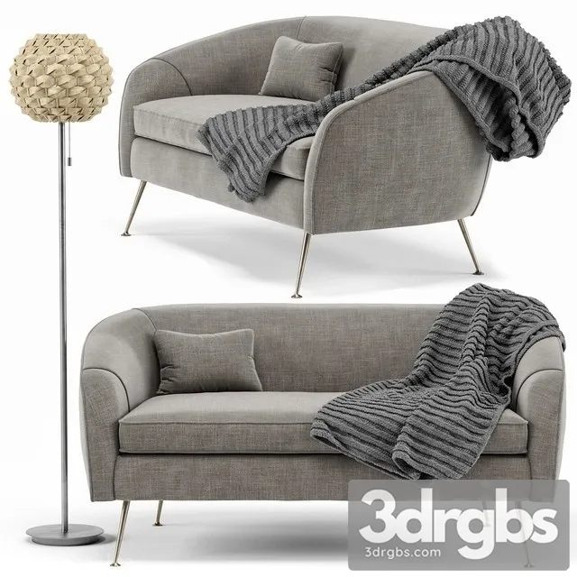 Stella Mid Century Loveseat Urchin Rattan Floor Lamp 3D Model Download Stella Mid Century Loveseat Urchin Rattan Floor Lamp 3D Model Download