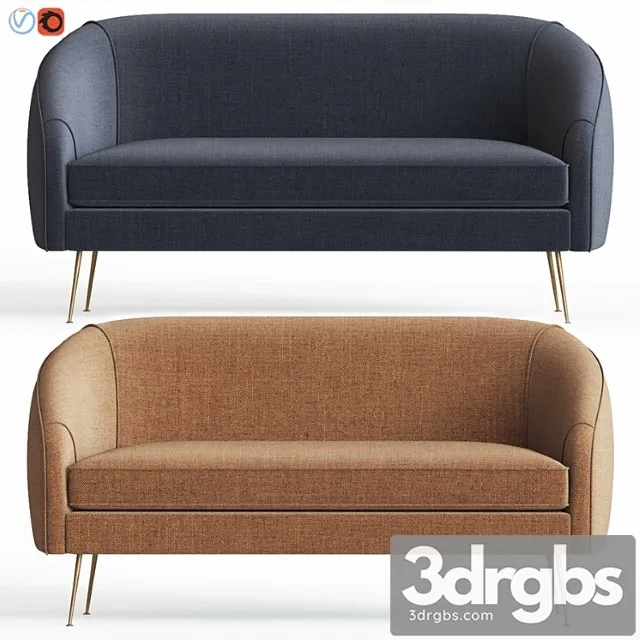 Stella mid-century loveseat westelm 2 3D Model Download Stella mid-century loveseat westelm 2 3D Model Download