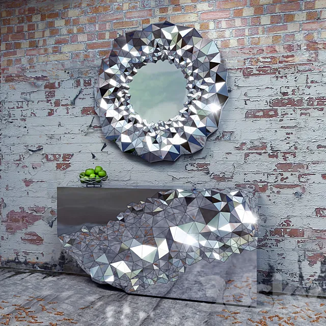 STELLAR CONSOLE TABLE & MIRROR by Jake Phipps 3D Model STELLAR CONSOLE TABLE & MIRROR by Jake Phipps 3D Model