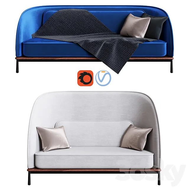 Stellar Works – Arc Sofa Highback Love Seat & Arc Sofa Three Seater 3DModel