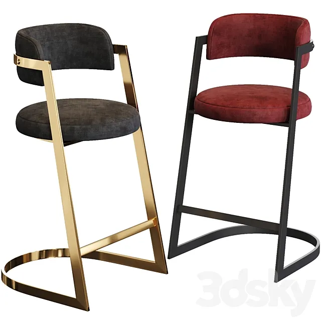 Stephanie Counter Stool by Meridian Furniture 3D Model Stephanie Counter Stool by Meridian Furniture 3D Model