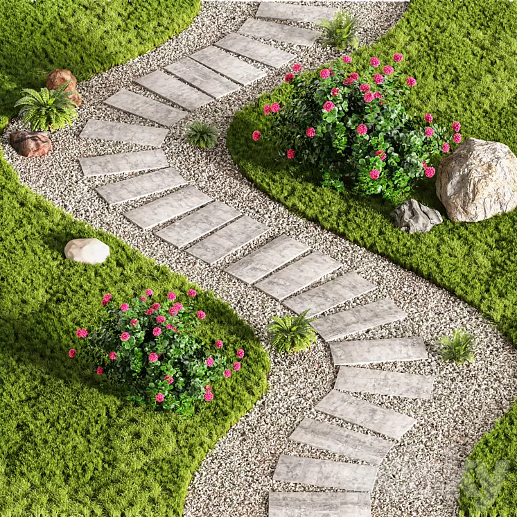 Stepping Stone Designs Decorative Floor Grass 02 3D Model Stepping Stone Designs Decorative Floor Grass 02 3D Model