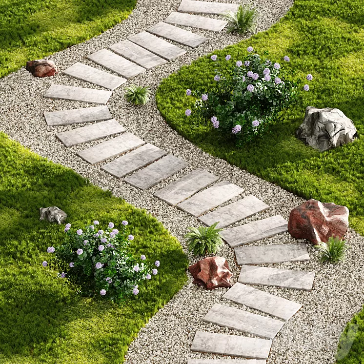 Stepping Stone Designs Decorative Floor Grass 04 3D Model Stepping Stone Designs Decorative Floor Grass 04 3D Model