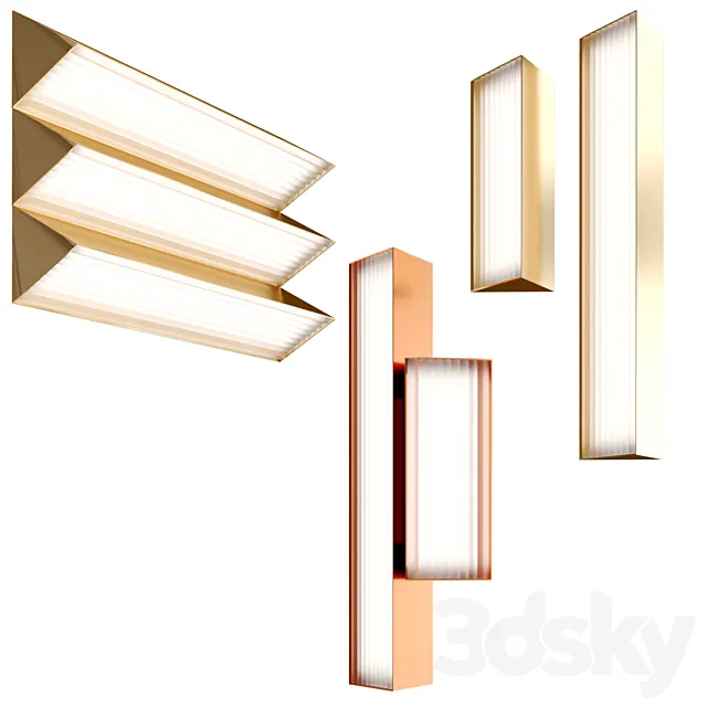 STICK wall lamp collection 3D Model STICK wall lamp collection 3D Model