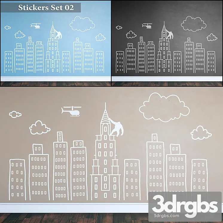 Stickers set 02 3D Model Download