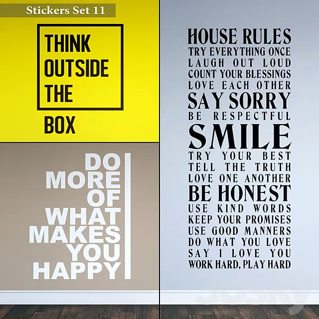 Stickers Set 11 3D Model Stickers Set 11 3D Model