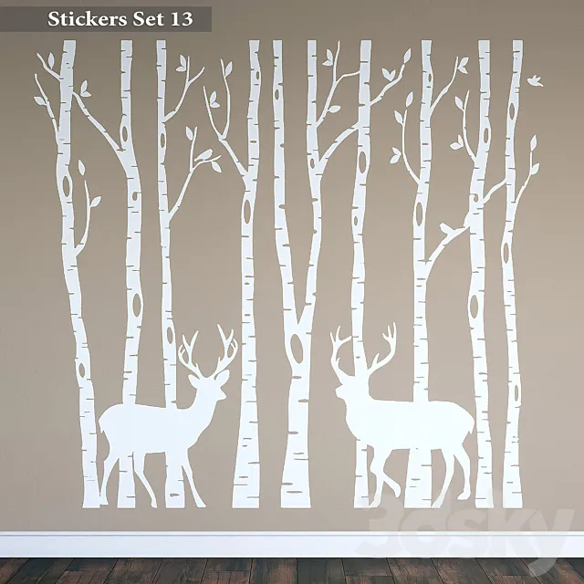 Stickers Set 13 3D Model Stickers Set 13 3D Model