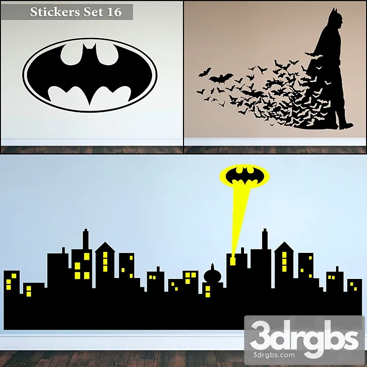 Stickers set 16 3D Model Download