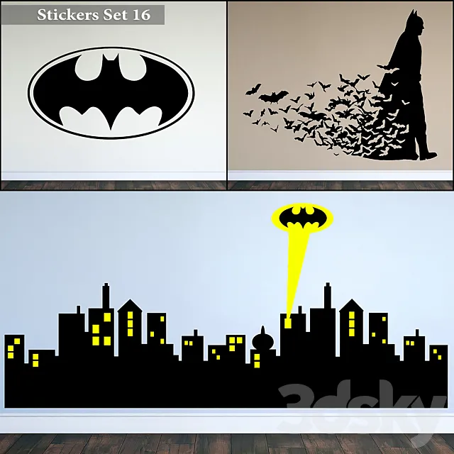 Stickers Set 16 3D Model Stickers Set 16 3D Model