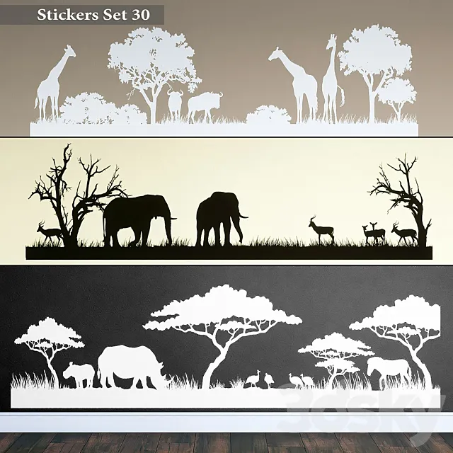 Stickers Set 30 3DModel Stickers Set 30 3DModel