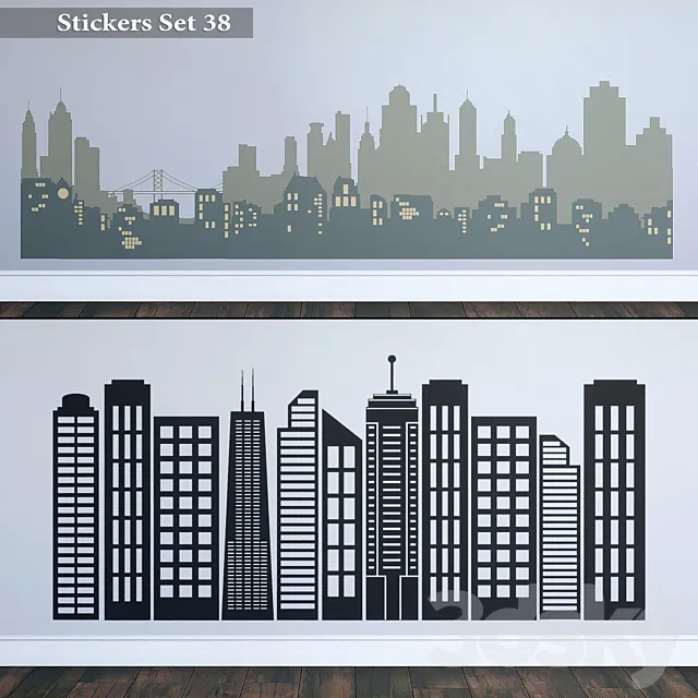 Stickers Set 38 3D Model Stickers Set 38 3D Model