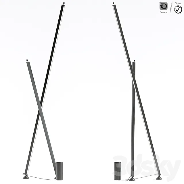 Sticks Stand Alone Vibia Floor Lamp 3D Model Sticks Stand Alone Vibia Floor Lamp 3D Model